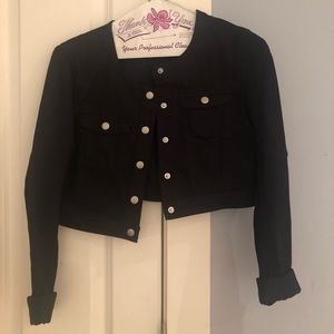 H&M Black Cropped Jean Jacket